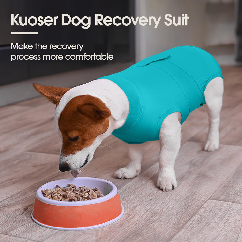 Kuoser dog recovery suit machine-washable fabric simplifies post-op cleaning.