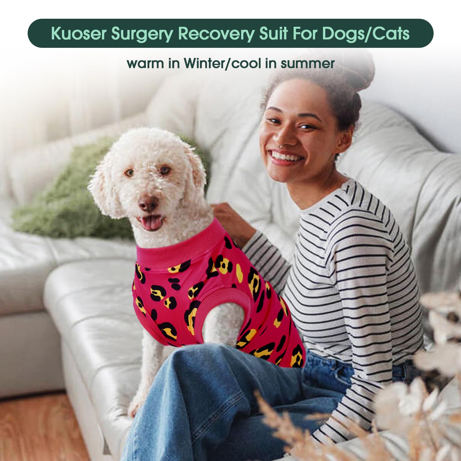 Kuoser dog recovery suit wound-protection provides secure coverage during healing