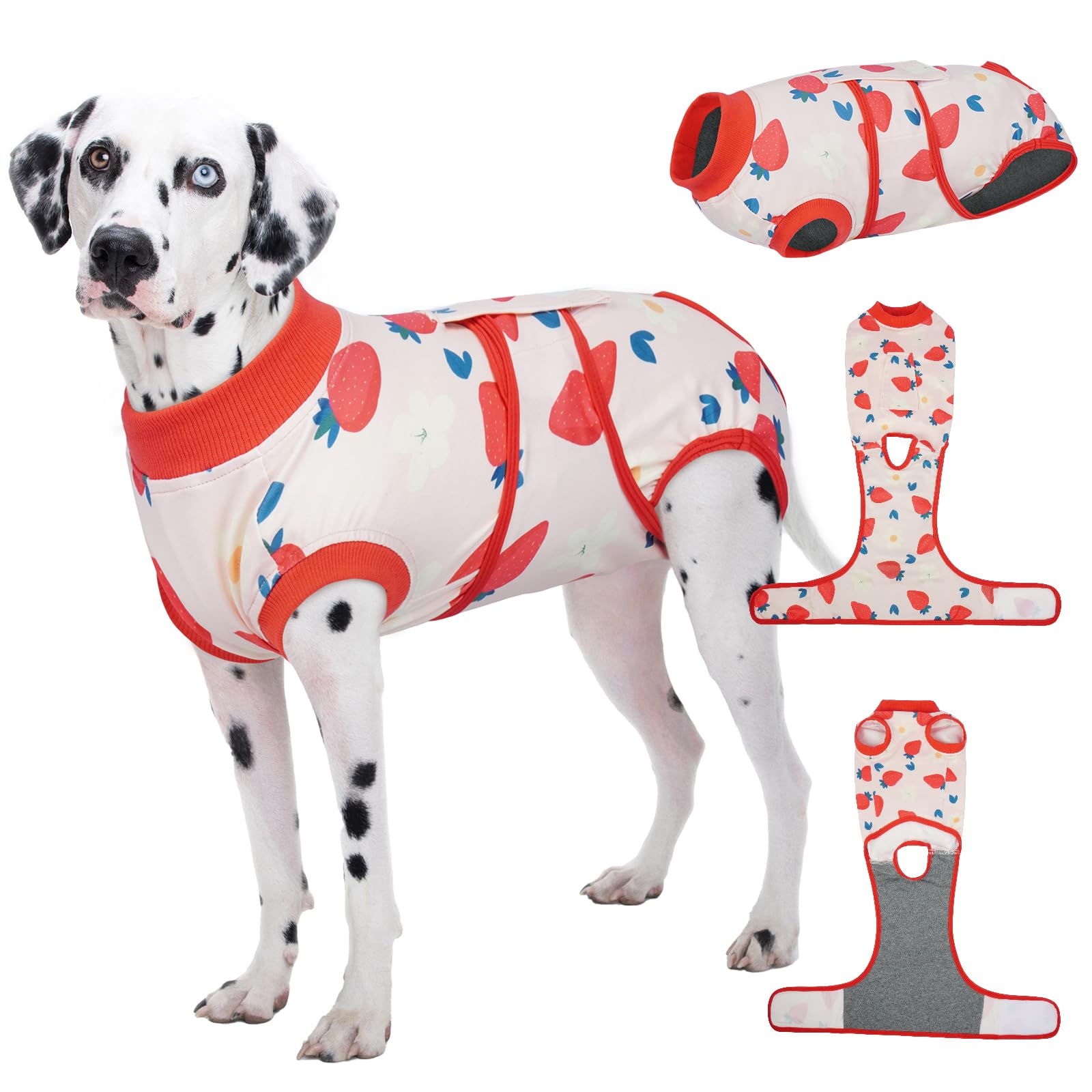 Kuoser dog recovery suit XL back fastener for easy dressing and secure post-surgery coverage