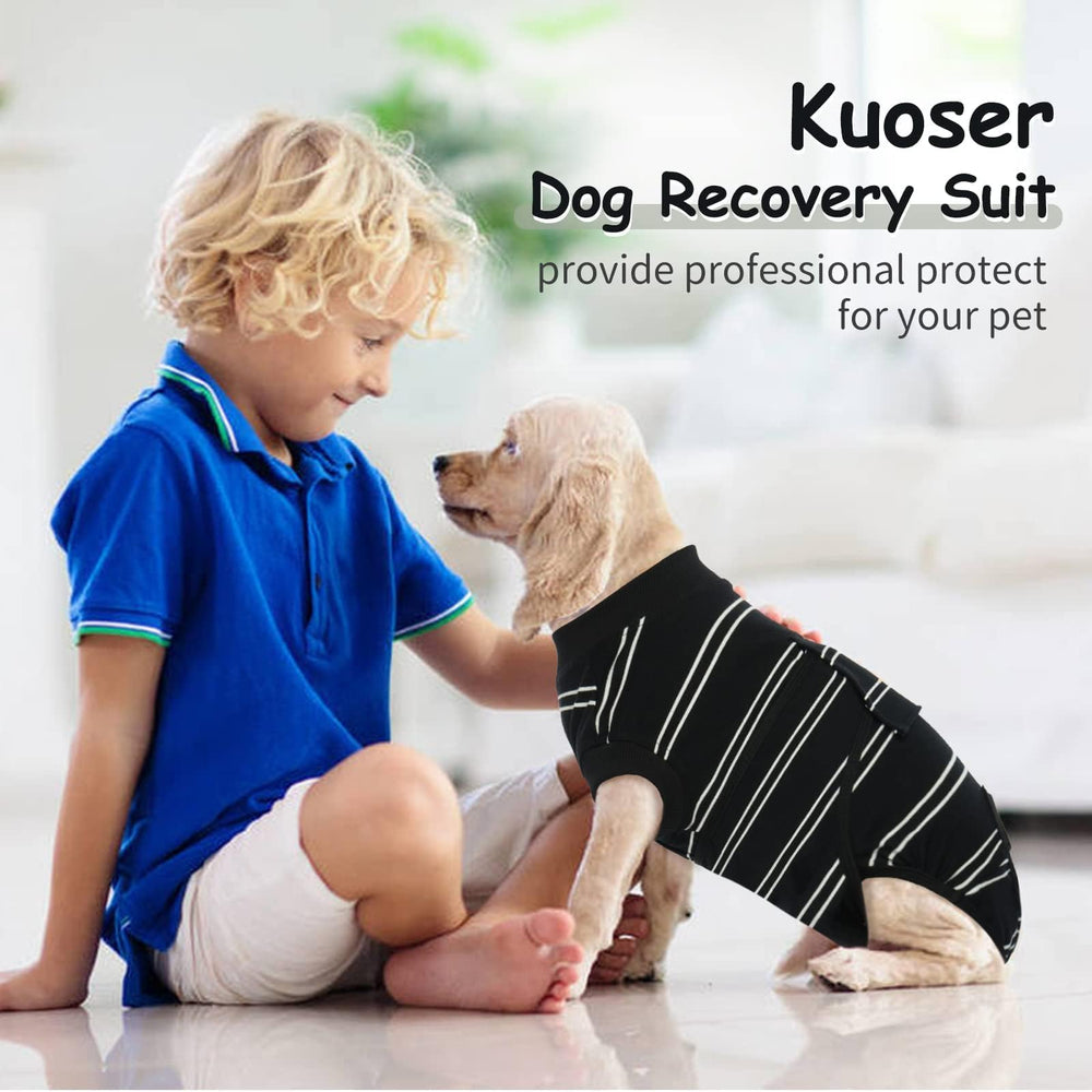 Kuoser dog surgery recovery suit magic tape closure for easy on and off.
