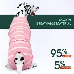 Kuoser dog surgery recovery suit purple wear allows more freedom to move while recovering.