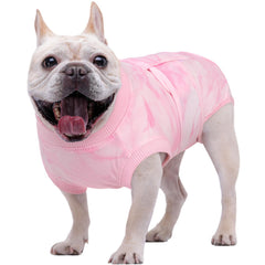 Kuoser dog surgery recovery suit close-up shows breathable soft-material for comfort.