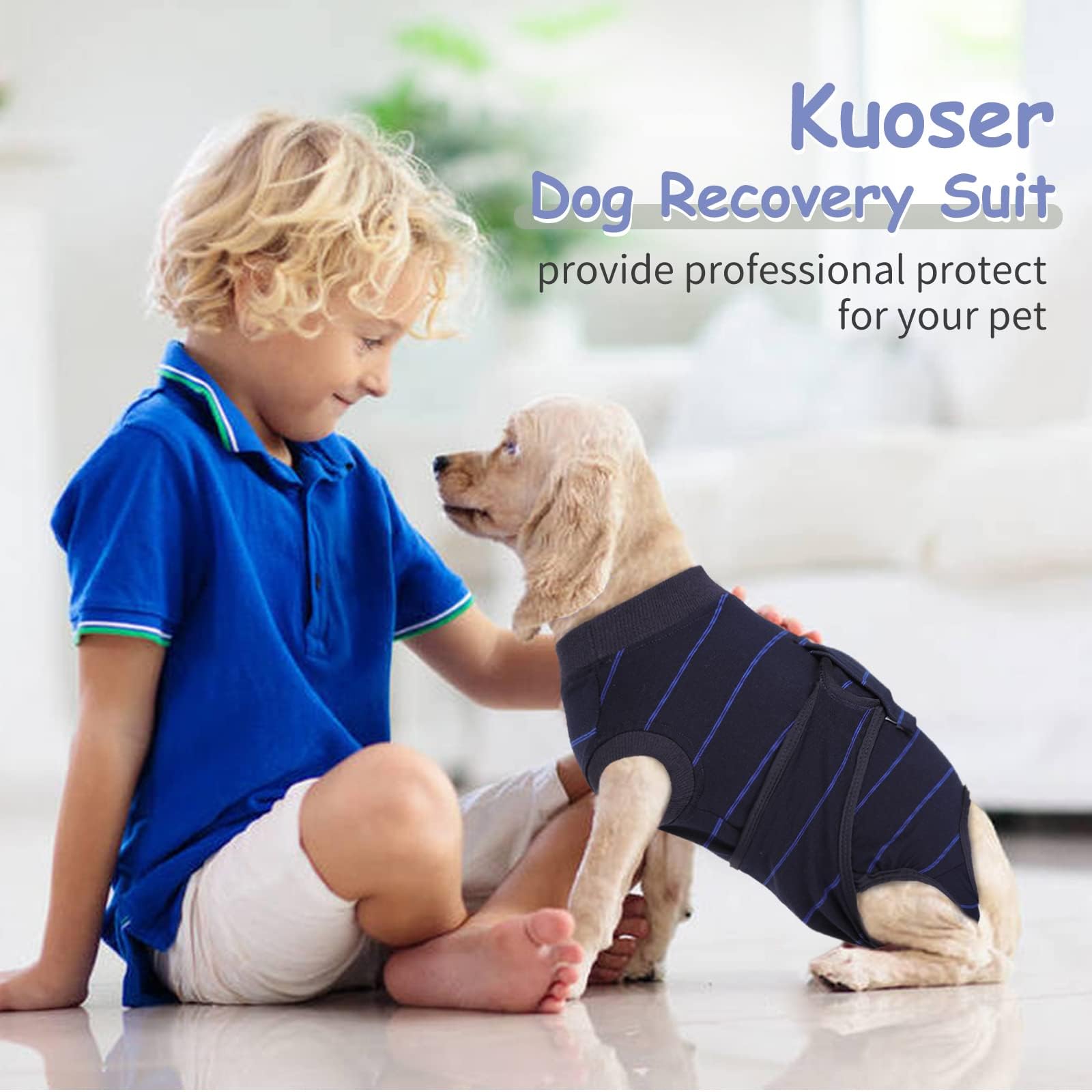 Kuoser dog surgery recovery suit as an alternative to an e-collar