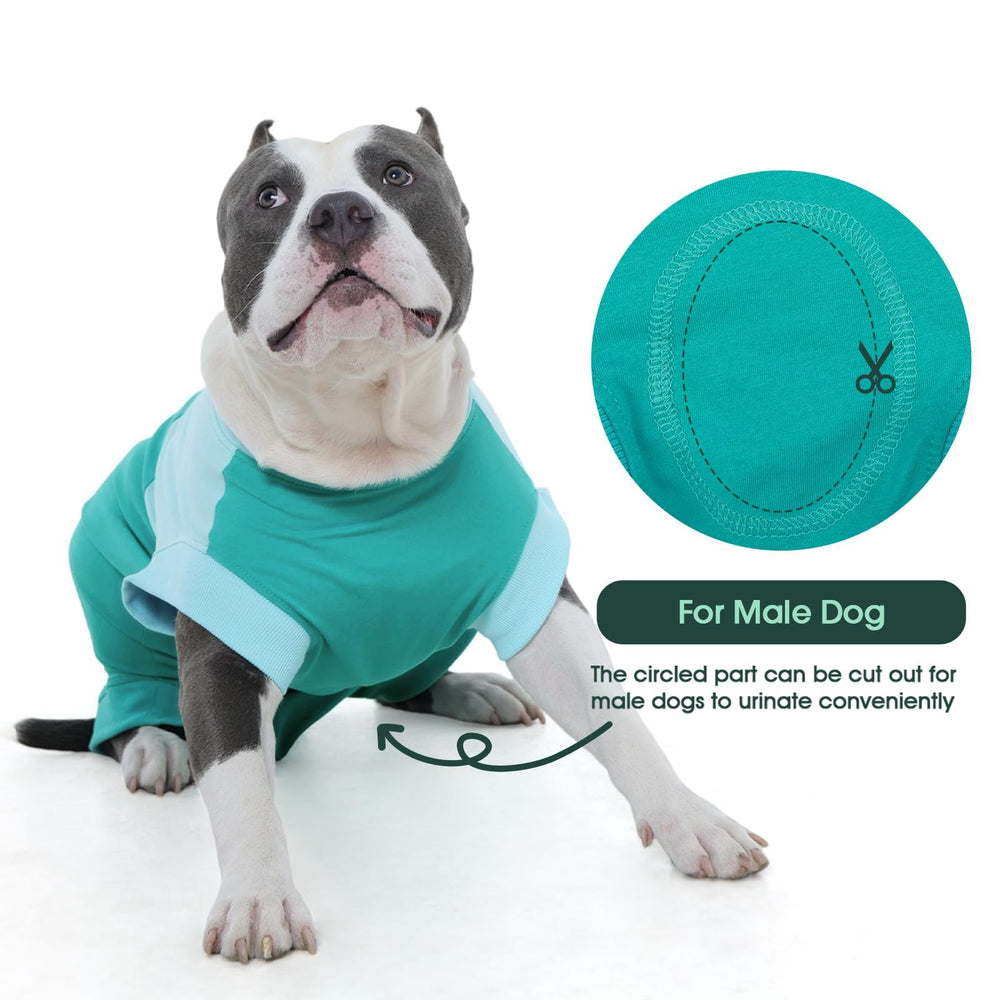 Kuoser dog surgery suit anti-pinch puller prevents skin irritation during dressing.