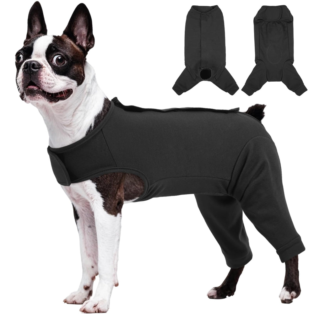 Kuoser dog surgery suit back legs protection shows licking protection during recovery