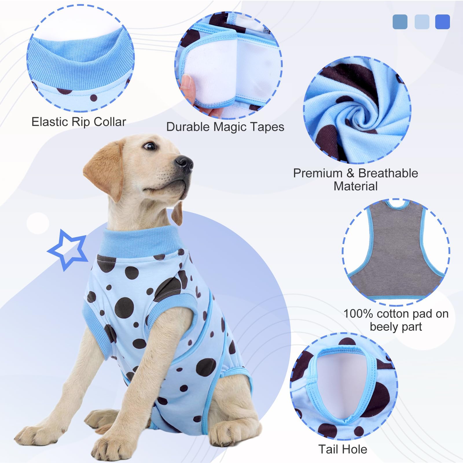 Kuoser dog surgery suit fabric closeup reveals soft breathable material for comfort