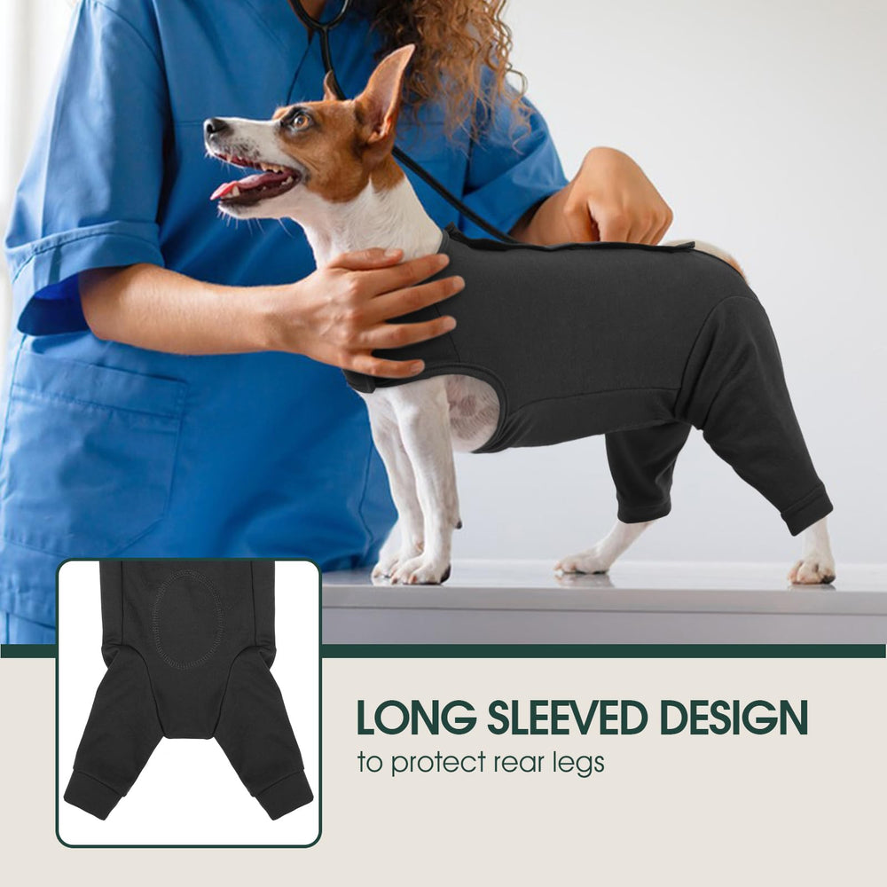 Kuoser dog surgery suit magic closure closeup showcasing quick on off dressing