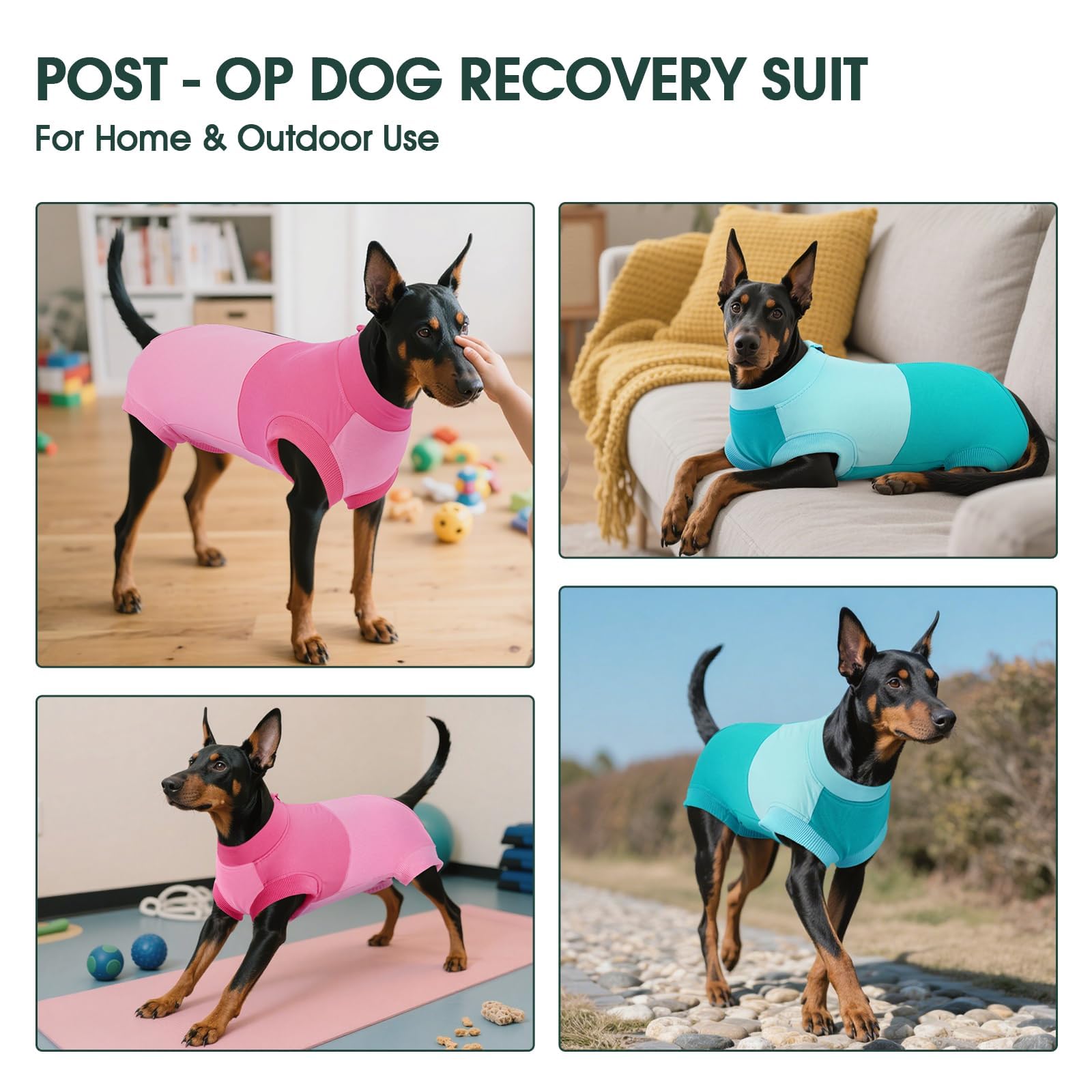 Kuoser dog surgery suit soft skin-friendly fabric for comfortable movement.