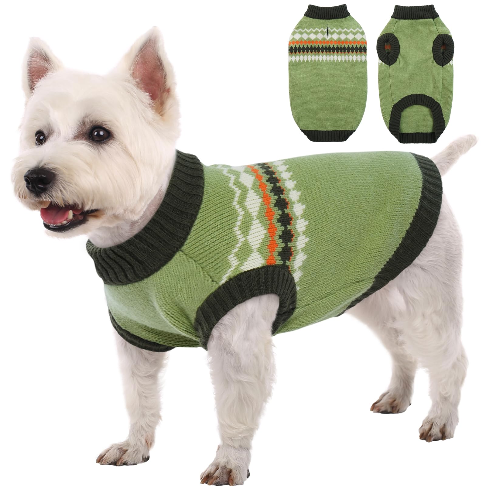 Kuoser dog sweater close-up knit reveals soft texture for cozy warmth during chilly strolls.