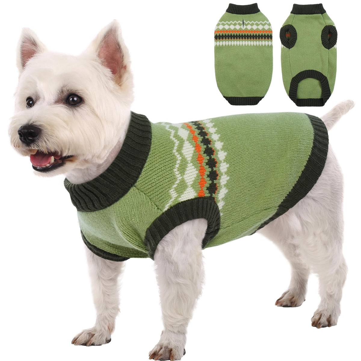 Kuoser dog sweater close-up knit reveals soft texture for cozy warmth during chilly strolls.