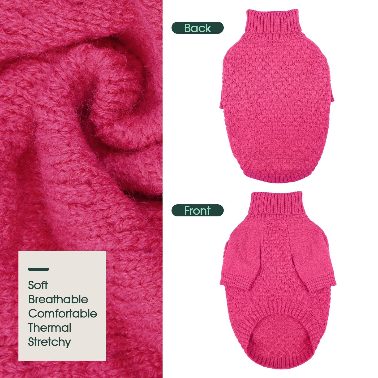 Kuoser dog sweater higher belly cut for convenient potty breaks
