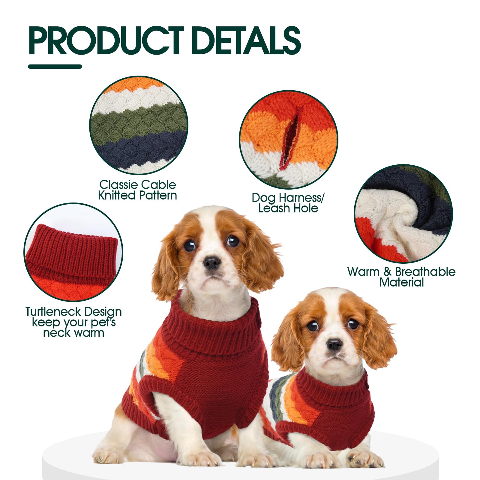 Kuoser dog sweater machine washable keeps colors vibrant and easy care.
