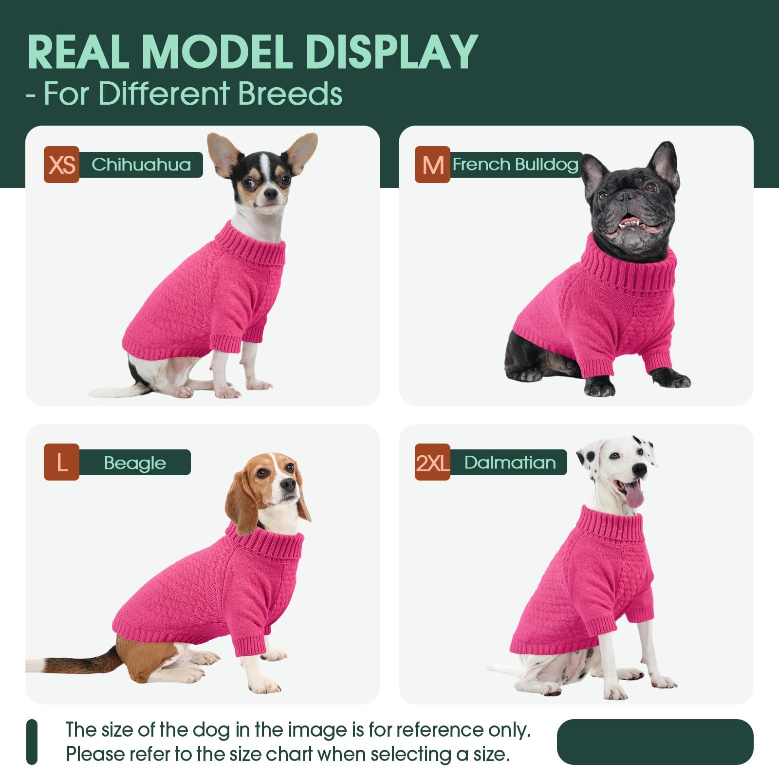 Kuoser dog sweater turtleneck with sleeves for secure warmth during walks
