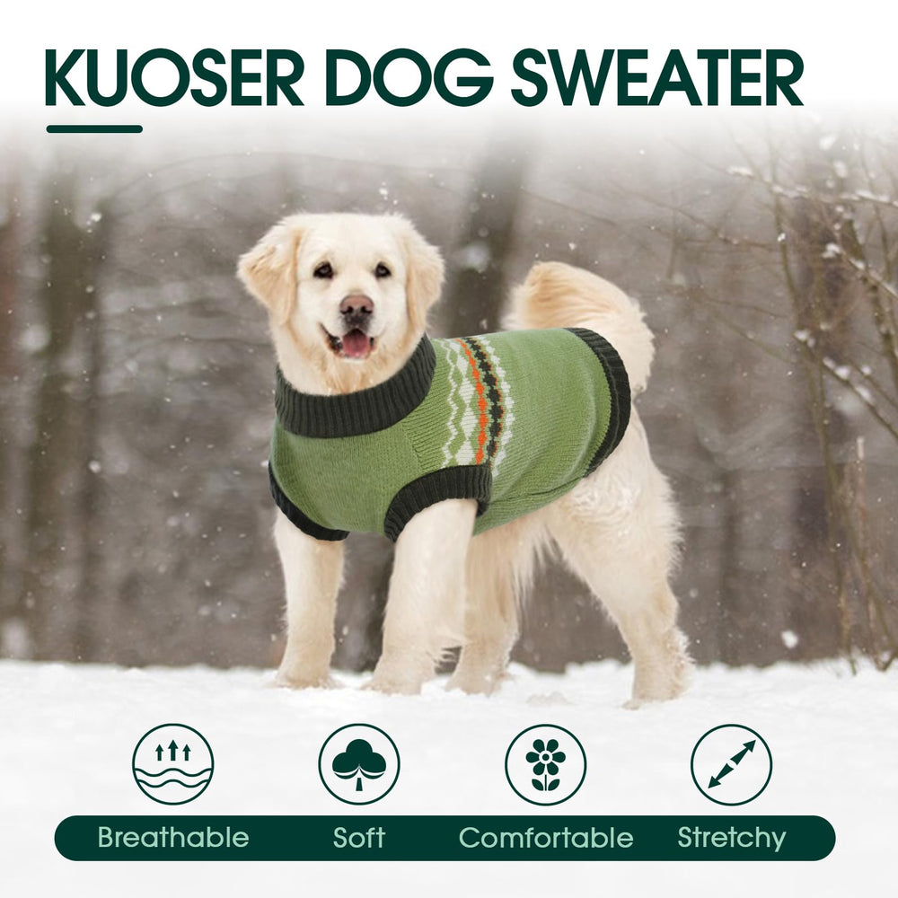 Kuoser dog sweater wavy stripe adds stylish flair for everyday wear and seasonal celebrations.