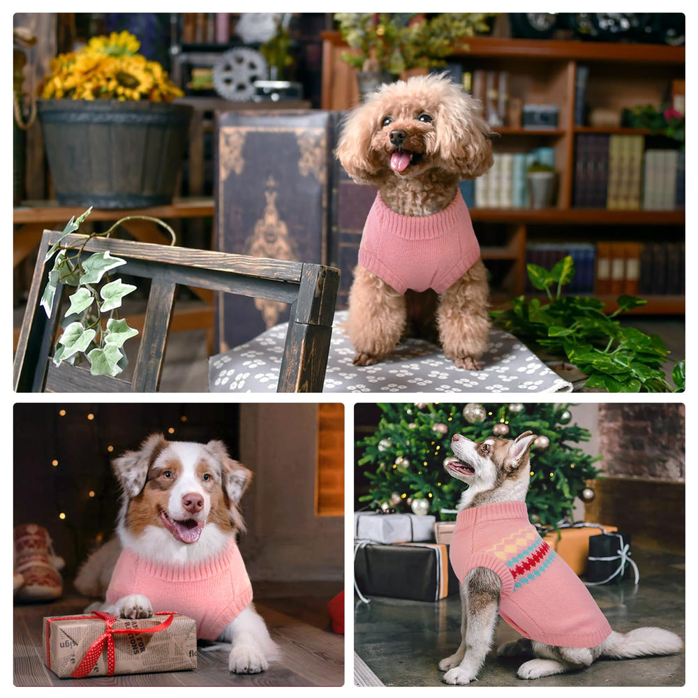 Kuoser dog sweater wavy stripe style adds festive flair for holidays and daily wear.