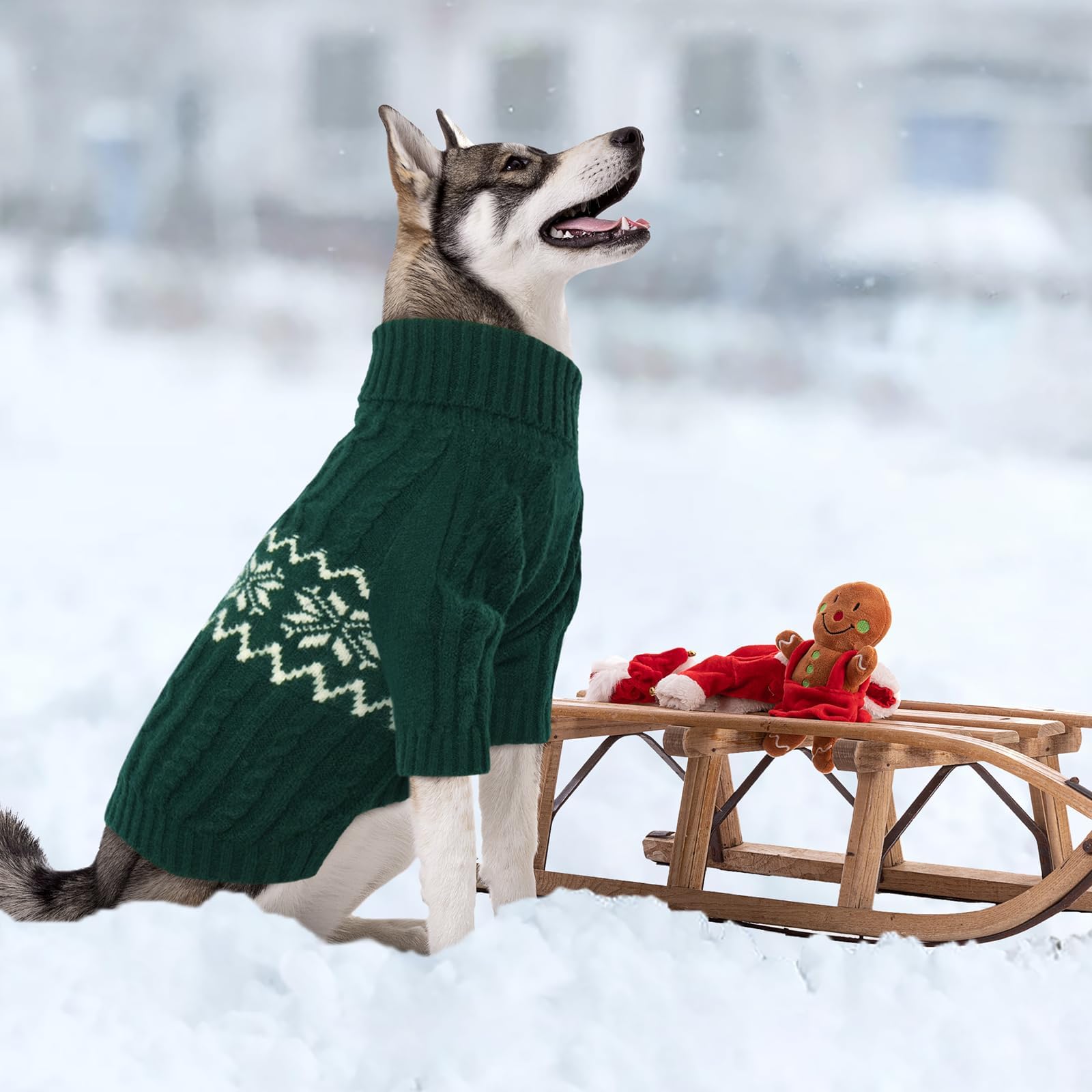 Kuoser Dog Sweater XL green size chart helps pick the right fit.