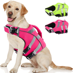 Kuoser medium dog life jacket with reflective band for safer visibility