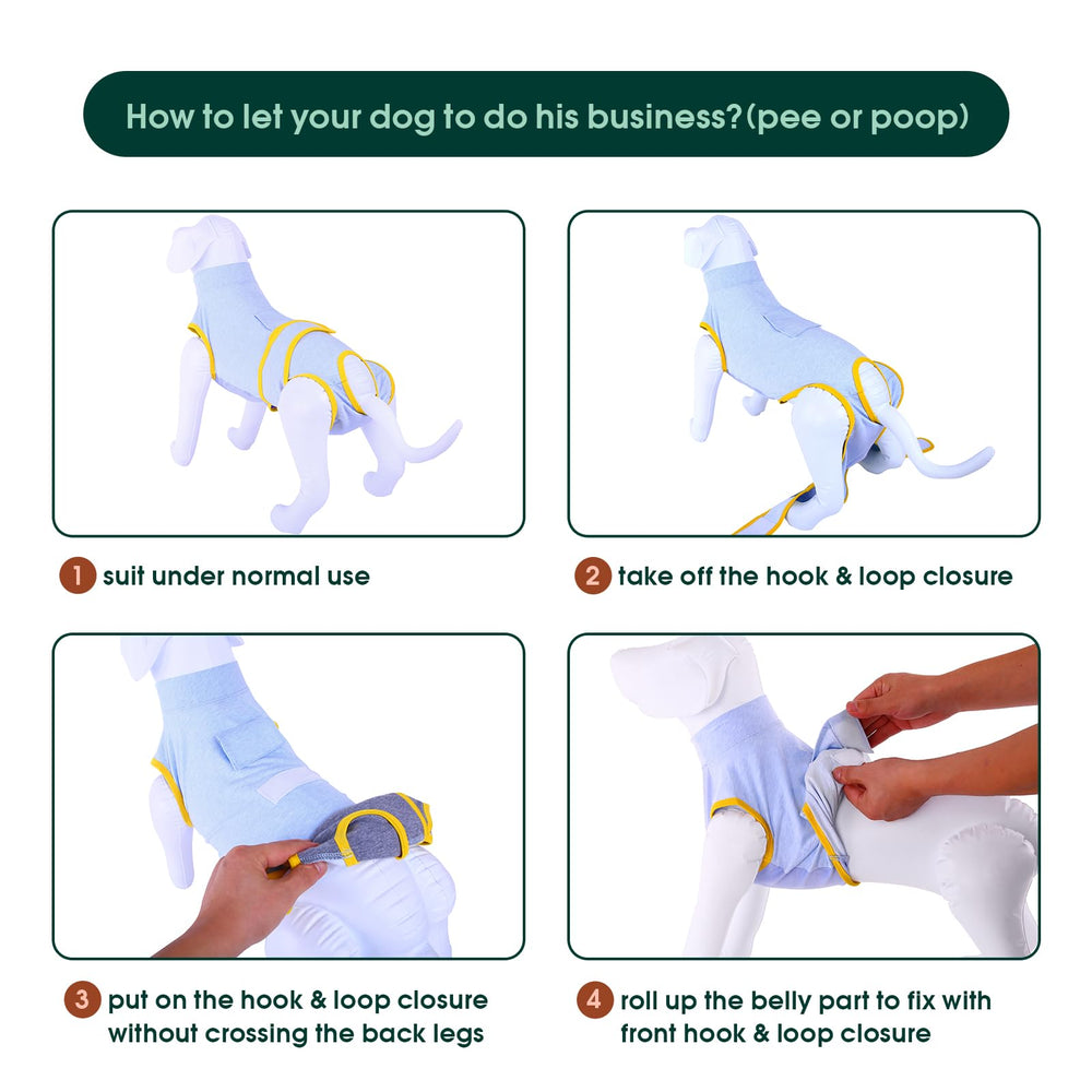 Kuoser recovery suit cone-alternative wear reduces licking without collar