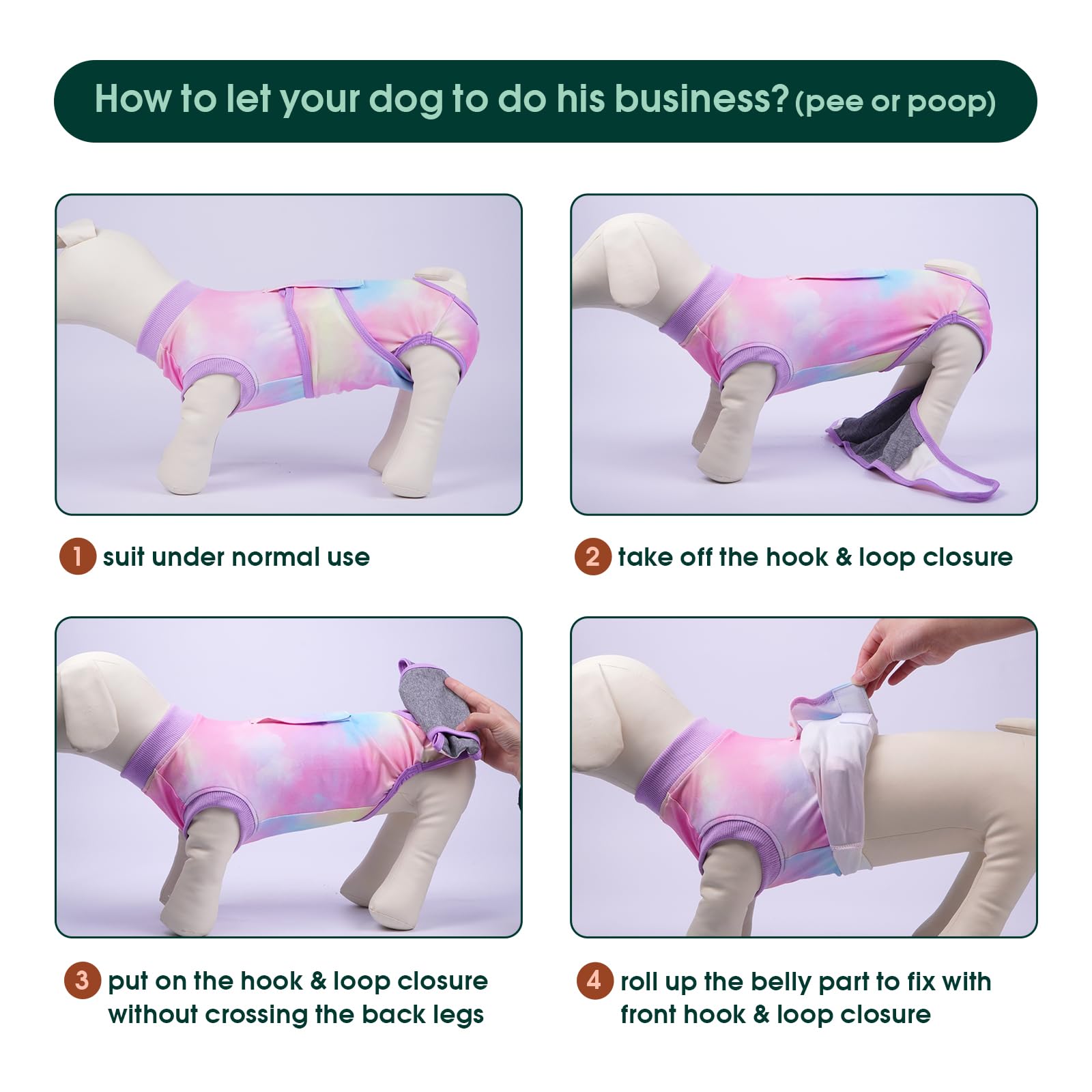 Kuoser Recovery Suit serves as cone alternative with unrestricted movement post-surgery.