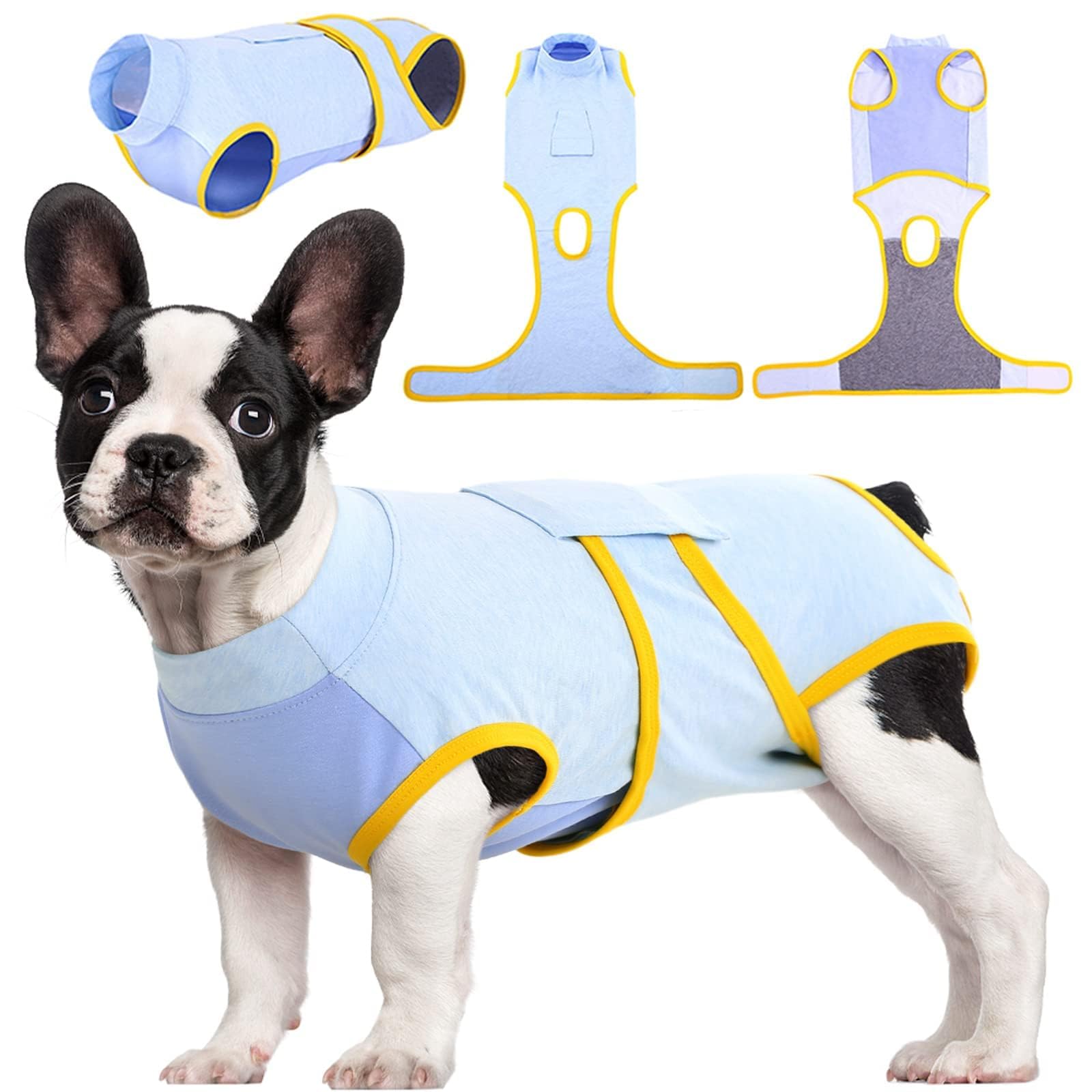 Kuoser Recovery Suit dog back view shows post surgery coverage and comfort