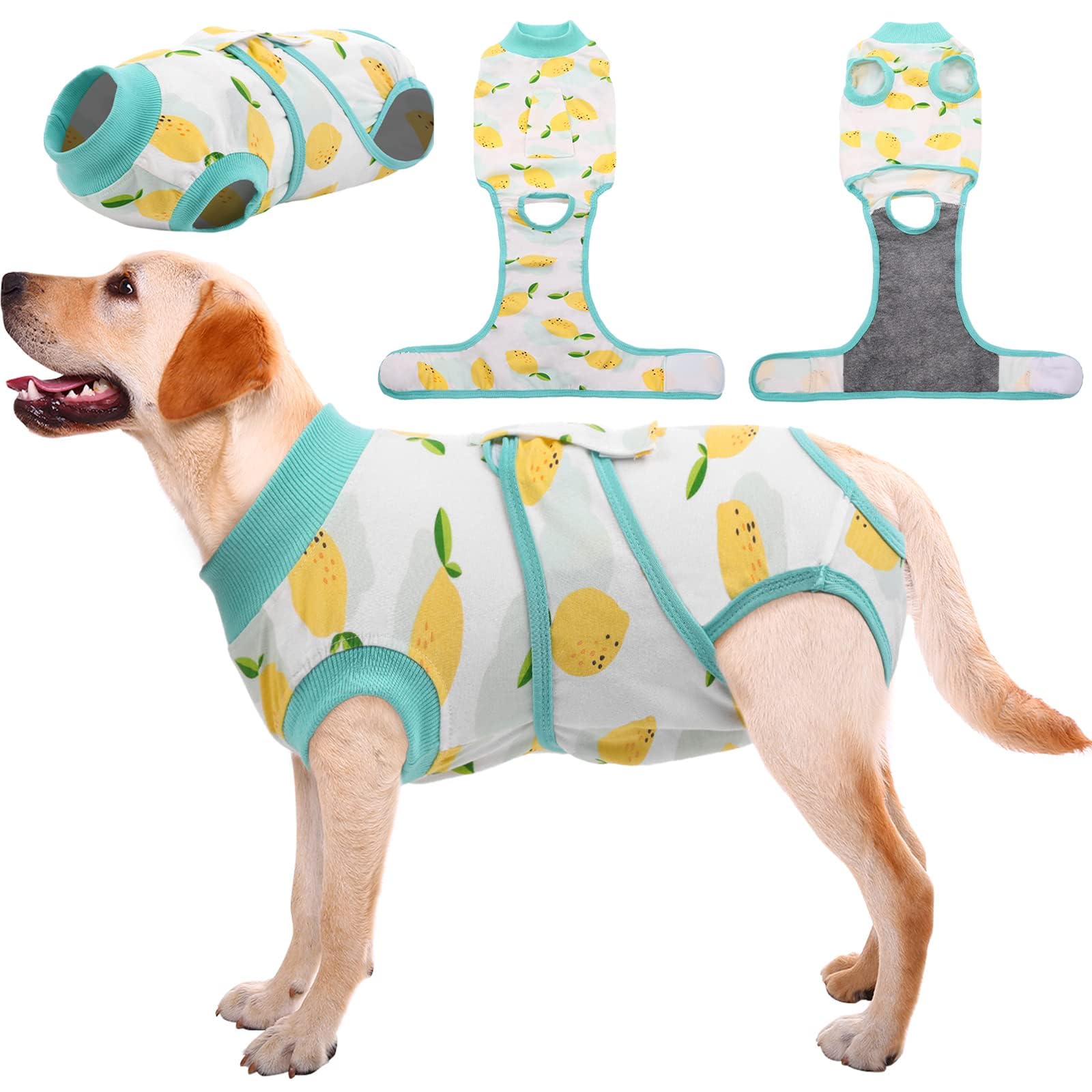 Kuoser recovery suit for dogs front view shows full-body coverage for post-surgery protection.