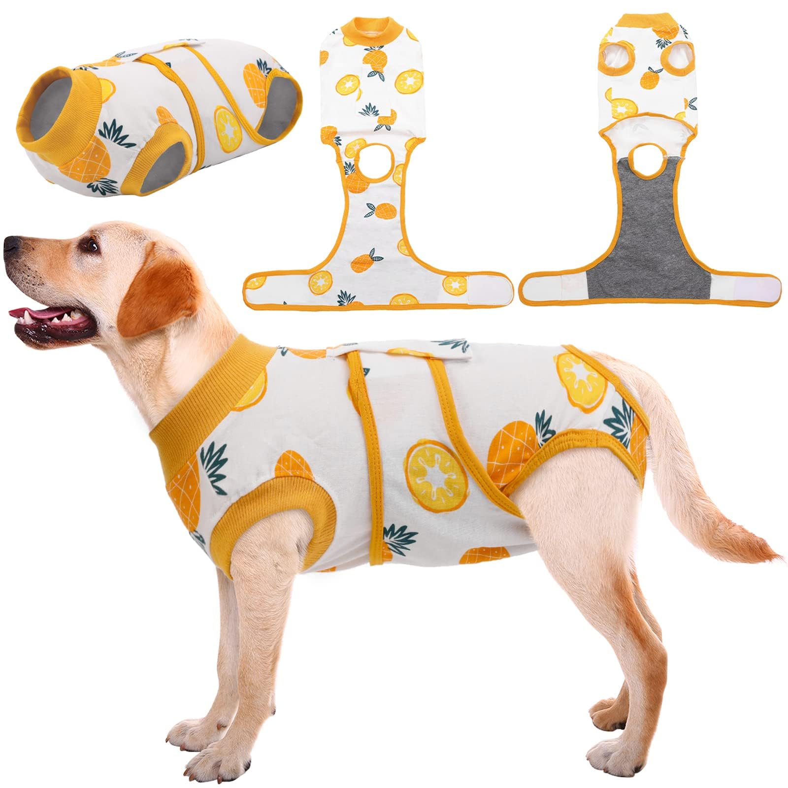 Kuoser Recovery Suit on a dog after surgery provides comfortable wound coverage and protection