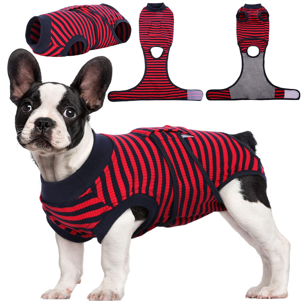 Kuoser Recovery Suit front view on dog and cat showing full torso coverage and comfort