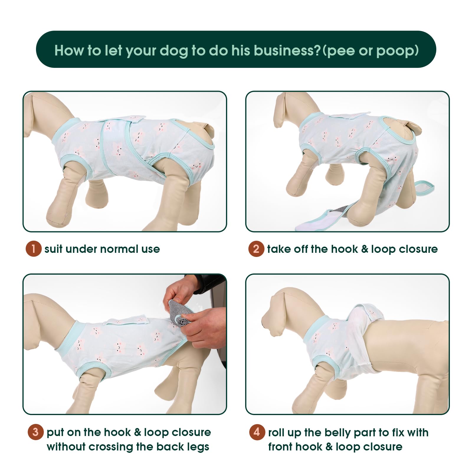 Kuoser Recovery Suit in post-surgery wear for dogs and cats.
