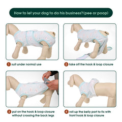 Kuoser Recovery Suit in post-surgery wear for dogs and cats.