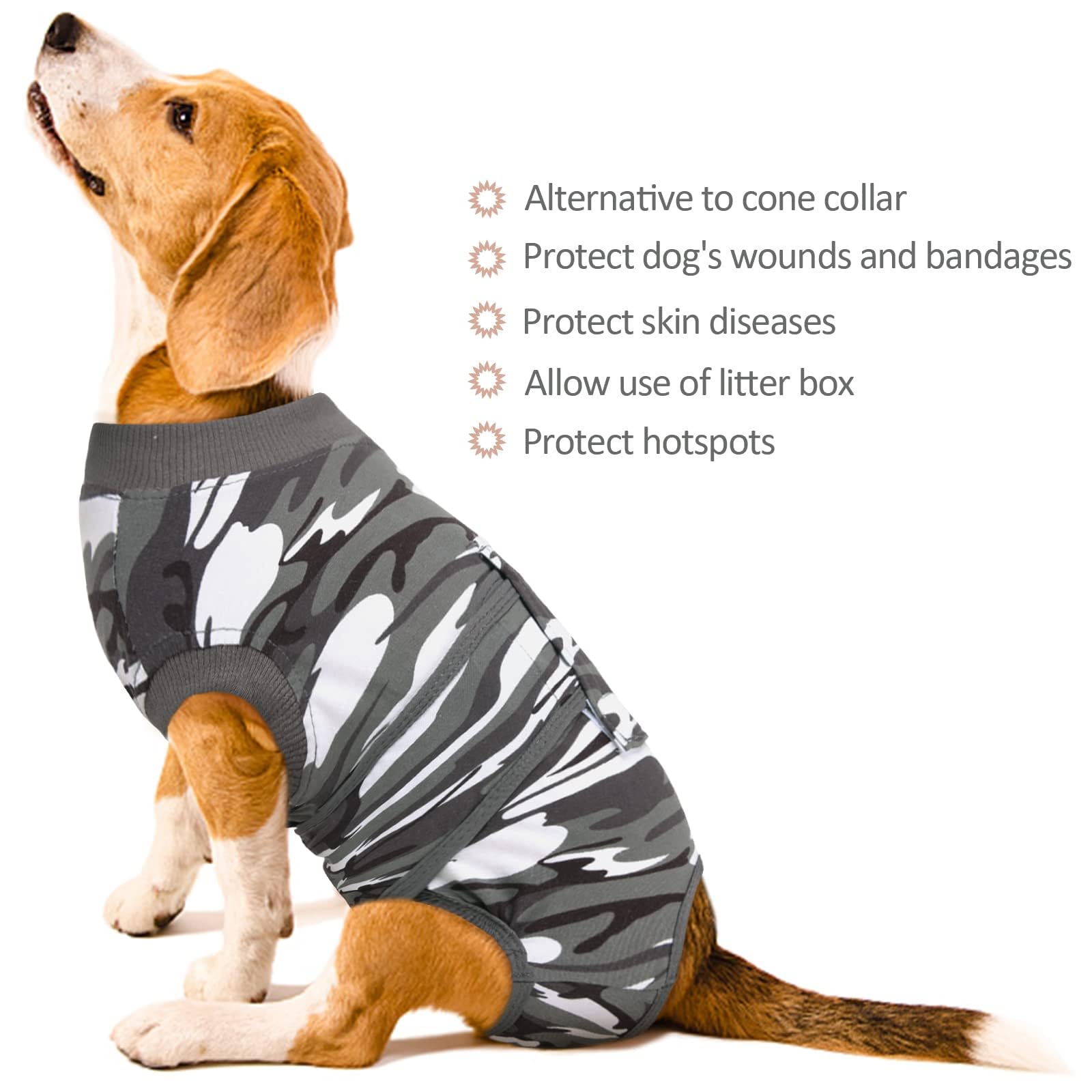 Kuoser Recovery Suit size guide helps find cats and dogs a proper fit