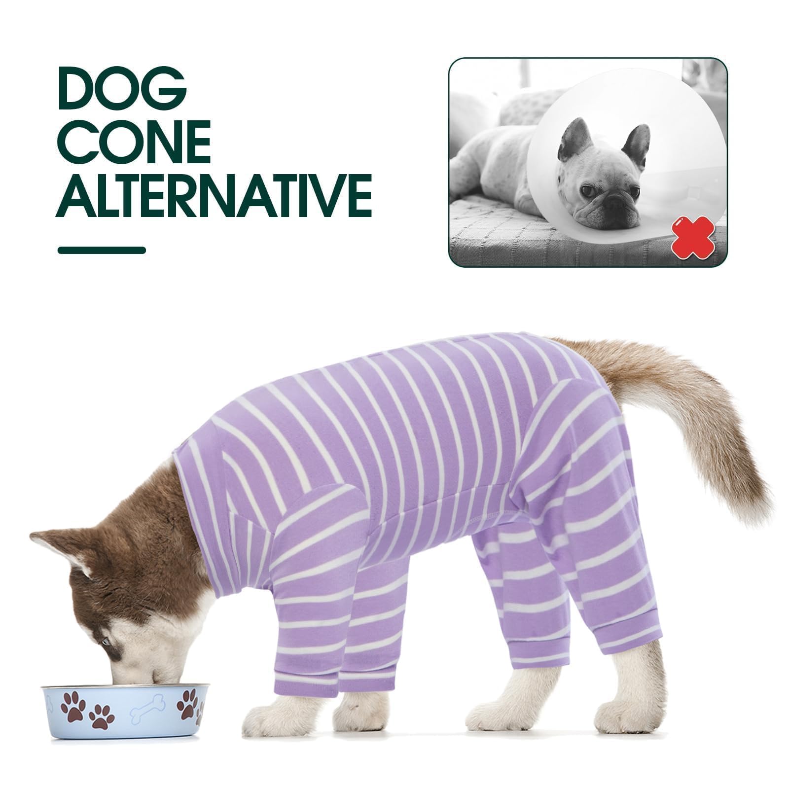 Kuoser cone-alternative recovery shirt offers comfortable wear while eating and sleeping