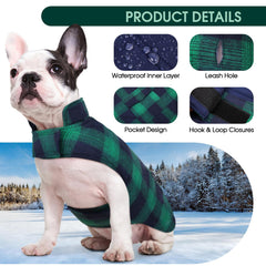 Kuoser reversible dog jacket back pocket for bags or keys during outdoor strolls