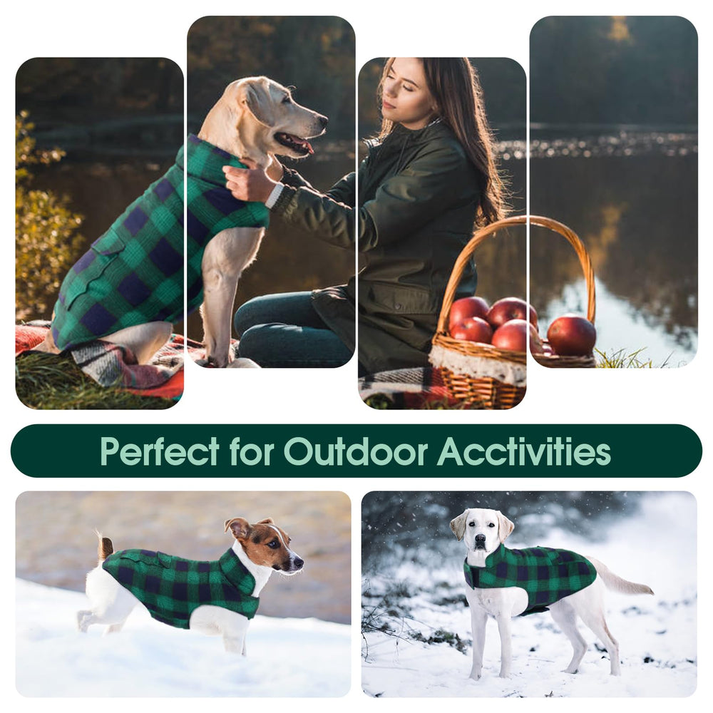 Kuoser reversible dog jacket water-resistant inner layer with quilted warmth
