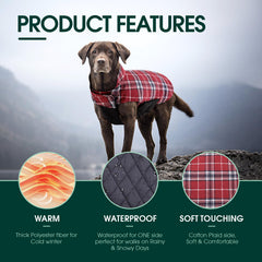 Kuoser dog coat side view highlights adjustable straps and comfortable fit.