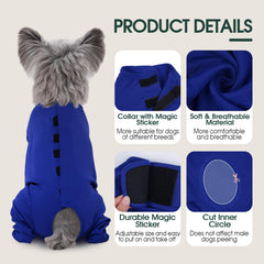 Kuoser surgery onesie offers an easy cone-free recovery option