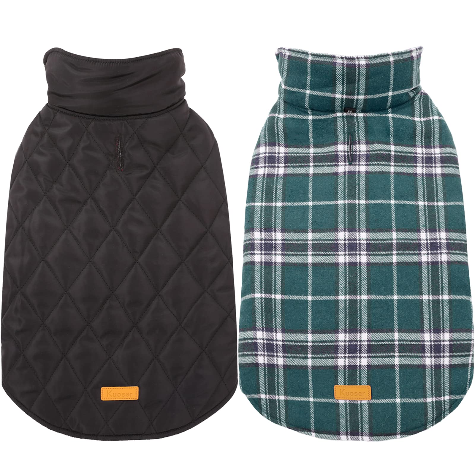 Kuoser Warm Dog Coat front view shows secure winter coverage for XL dogs