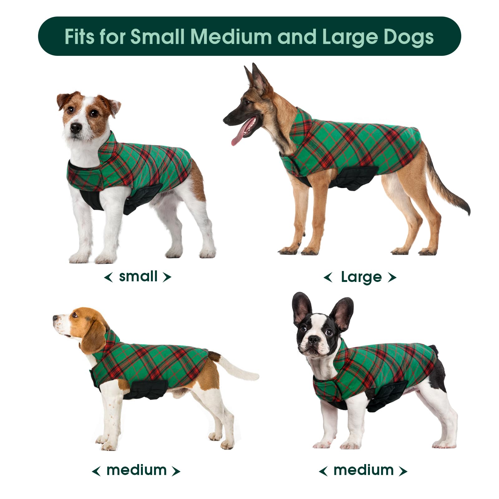 Kuoser warm dog coat waterproof fabric keeps indoors and outdoors dry.