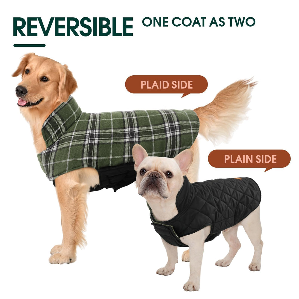Kuoser warm dog coat weatherproof material upholds wind and rain.