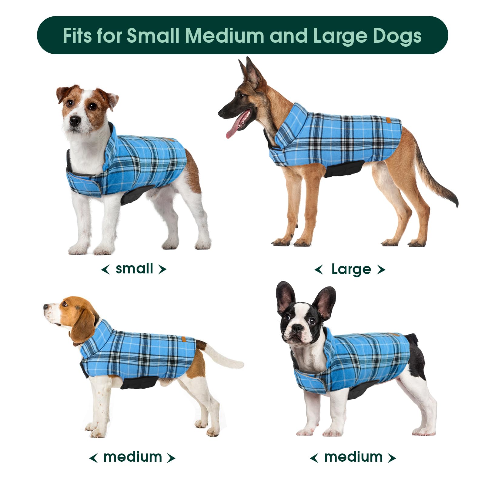 Kuoser Warm Dog Coat XXL blue color on large breed