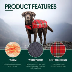 Kuoser coat back view shows leash hole for secure walking.