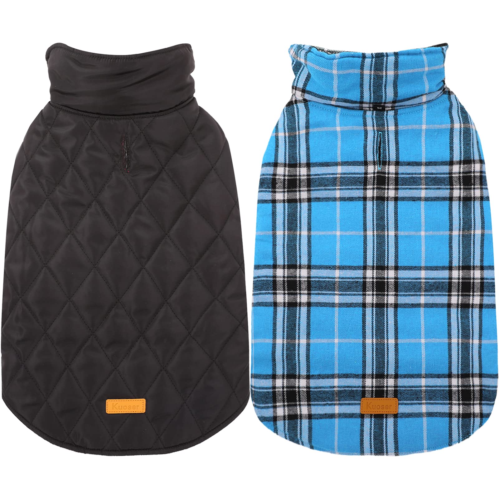 Kuoser waterproof dog coat front view shows snug fit for winter outings