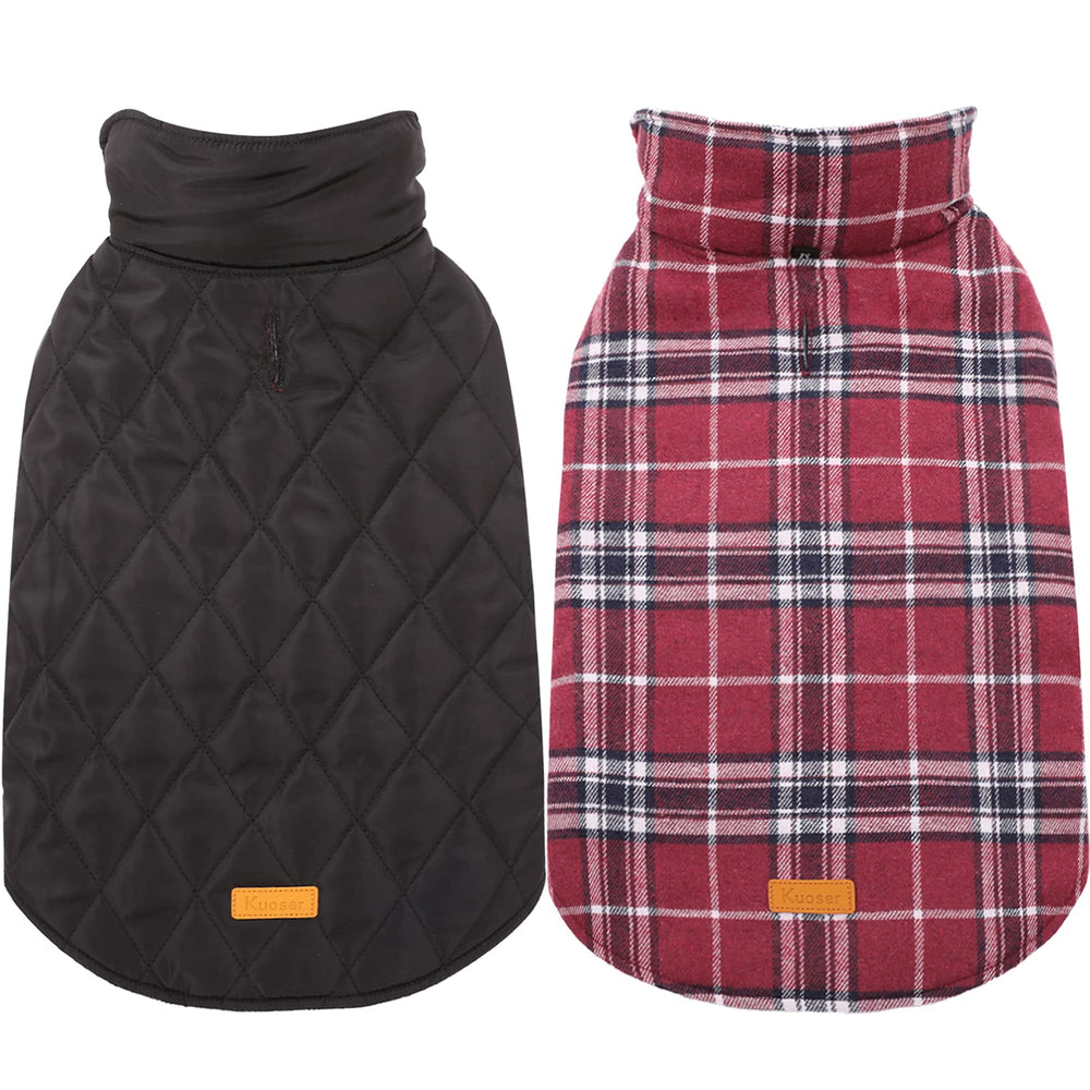 Kuoser Waterproof Dog Coat front view showing warm fleece lining for cold walks.