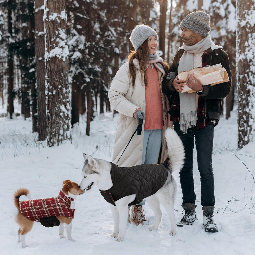 Kuoser Waterproof Dog Coat inside fleece lining provides extra warmth during outings.