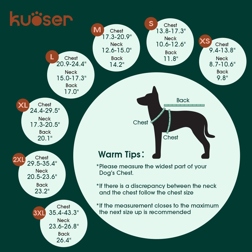 Kuoser waterproof dog coat reverse side shows versatile two-in-one styling options