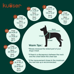 Kuoser waterproof dog coat reverse side shows versatile two-in-one styling options