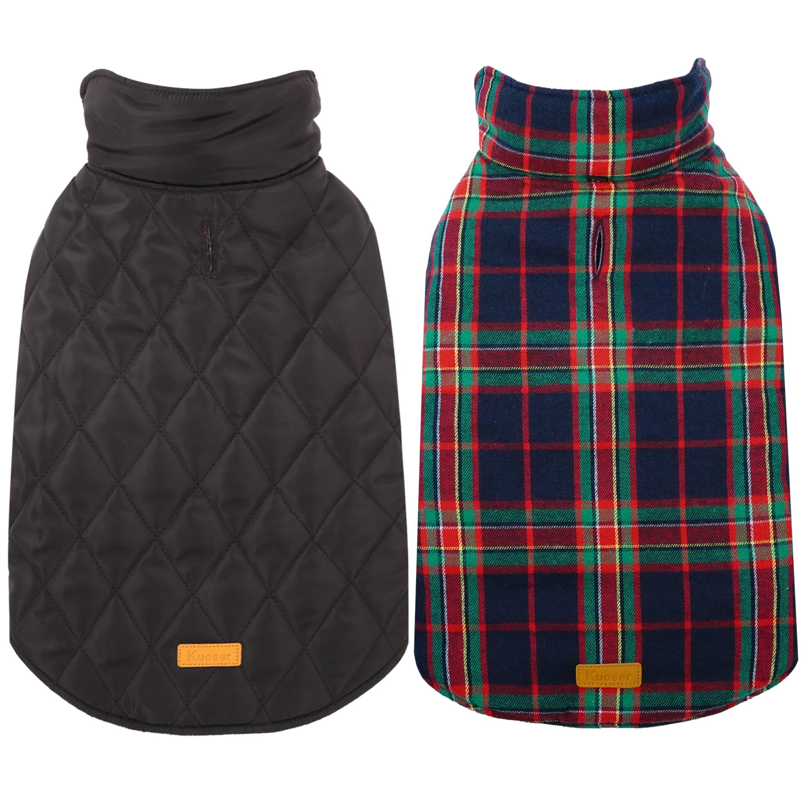 Kuoser waterproof dog coat in royal blue shown on a dog during rainy walks.