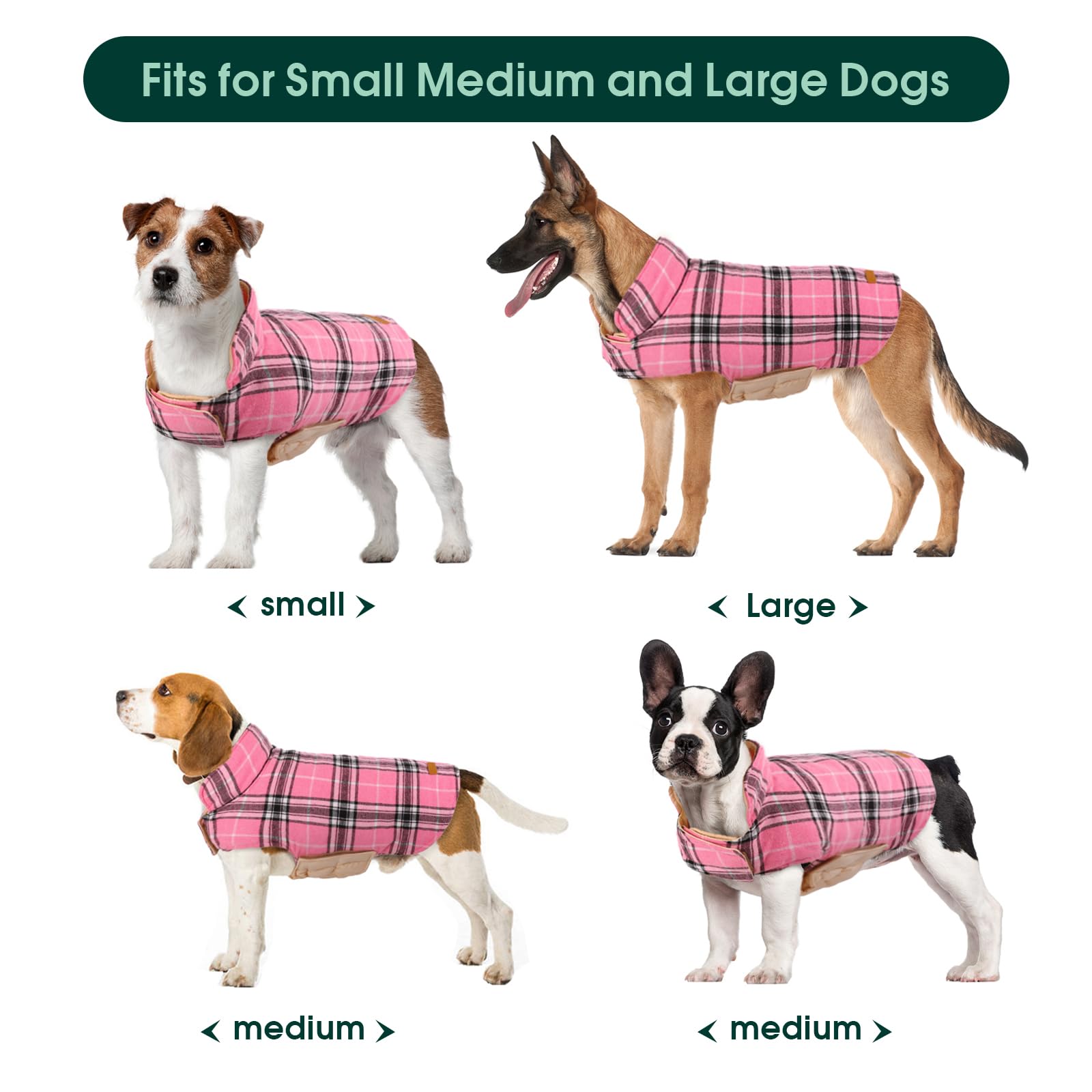 Kuoser waterproof dog coat windproof fabric highlights a weatherproof outer shell for rain and wind.