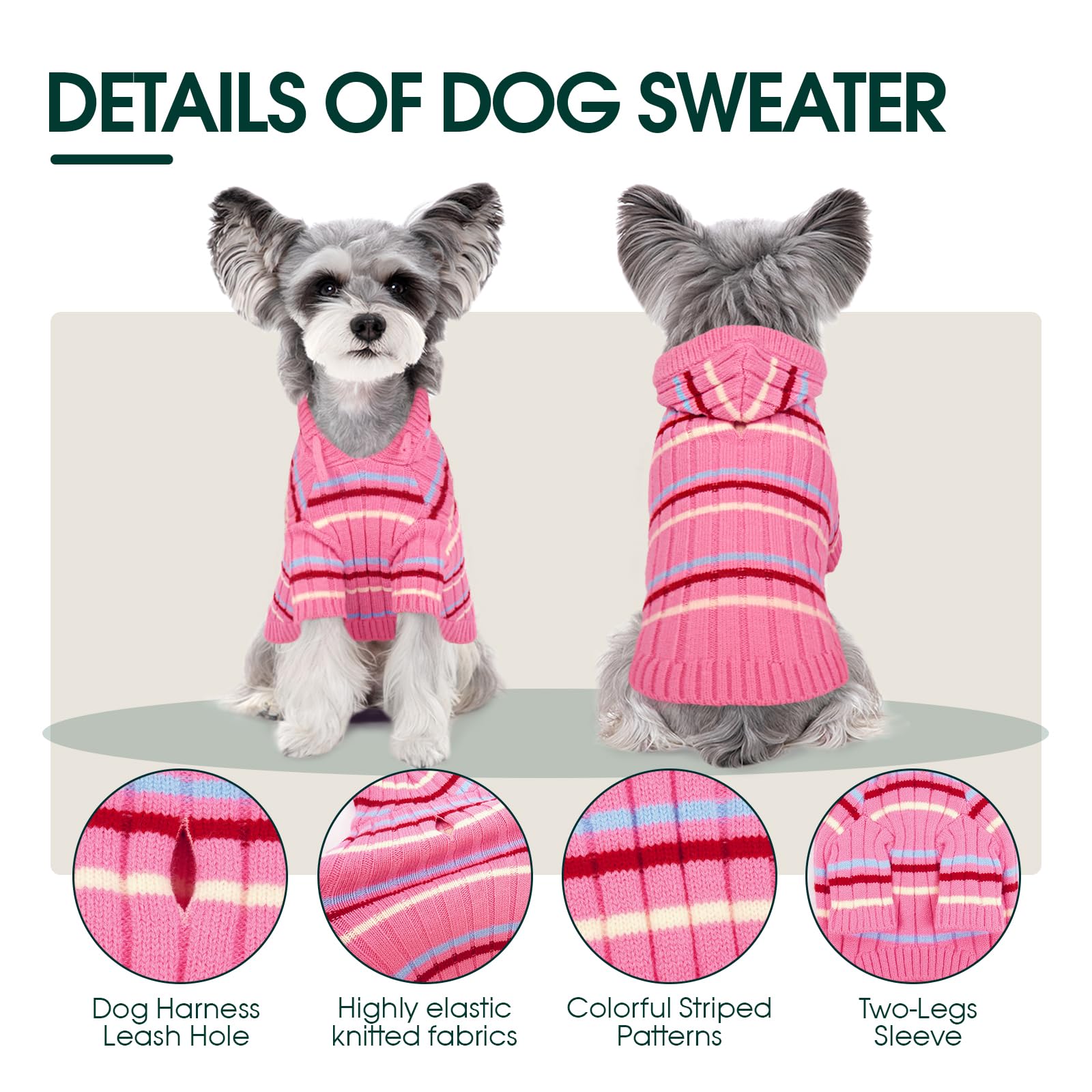 Kuoser XL leash-hole hoodie enables easy harness attachment without removal.
