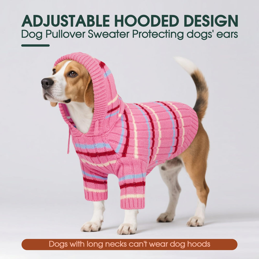 Kuoser XL pink color dog sweater suitable for holiday photos and events.
