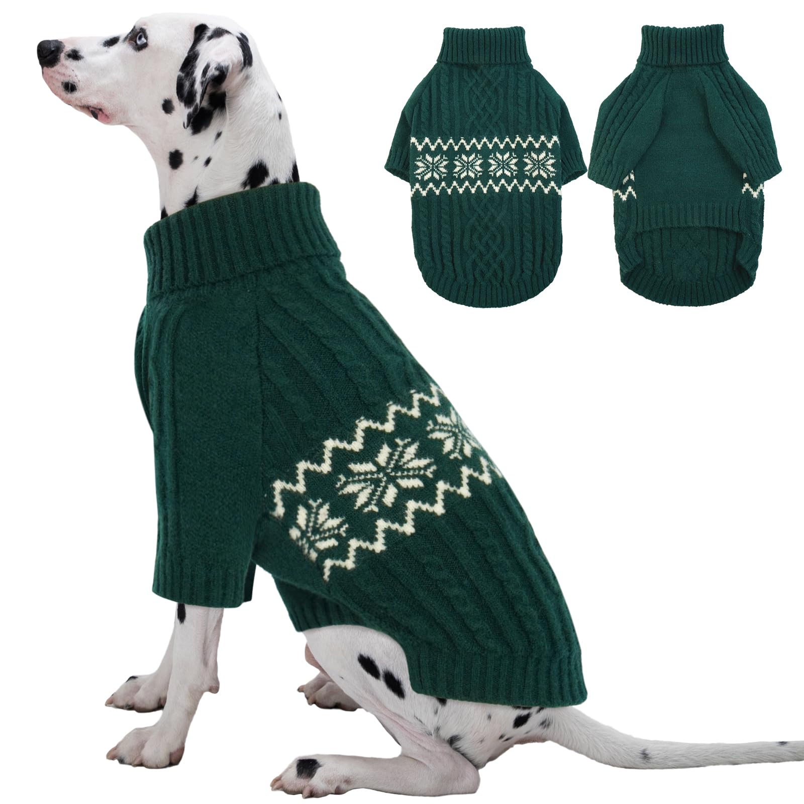 Kuoser XXL Christmas sweater on a large dog highlighting the pullover ease for warmth
